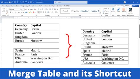 How To Merge Tables In Word Table