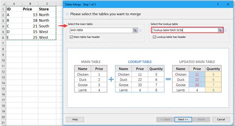 how to merge two table columns in excel