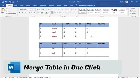 How To Merge Two Tables In Word Document