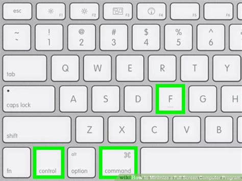 how to minimize full screen on mac with keyboard