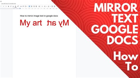 how to mirror image text in google docs