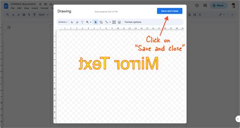 how to mirror text in docs