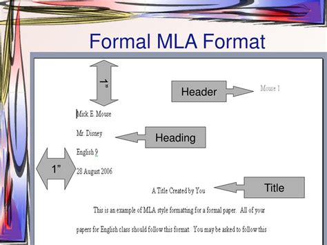 how to mla format on slides