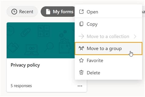 How To Move A Form To A Group