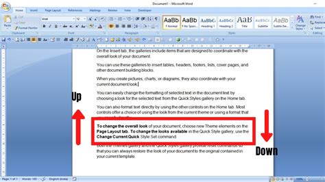 how to move a line in ms word