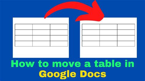 how to move a table in google docs ipad