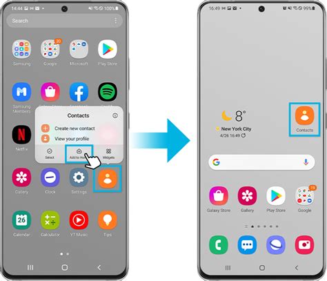 how to move app from folder to home screen samsung