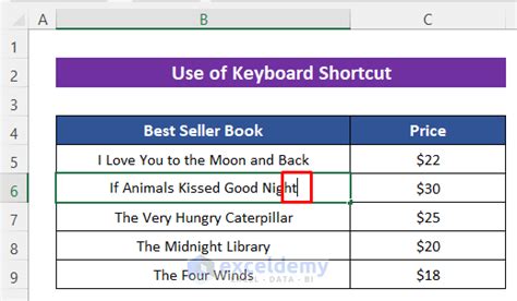 how to move cursor in excel cell