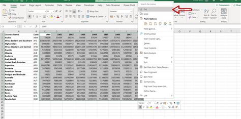 how to move down row in excel cell