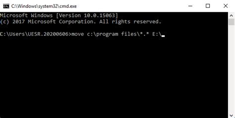 how to move folder in windows 10 using command prompt