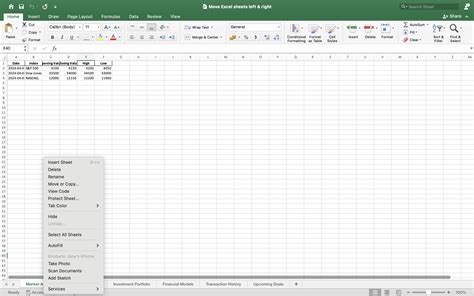 how to move sheets in excel online