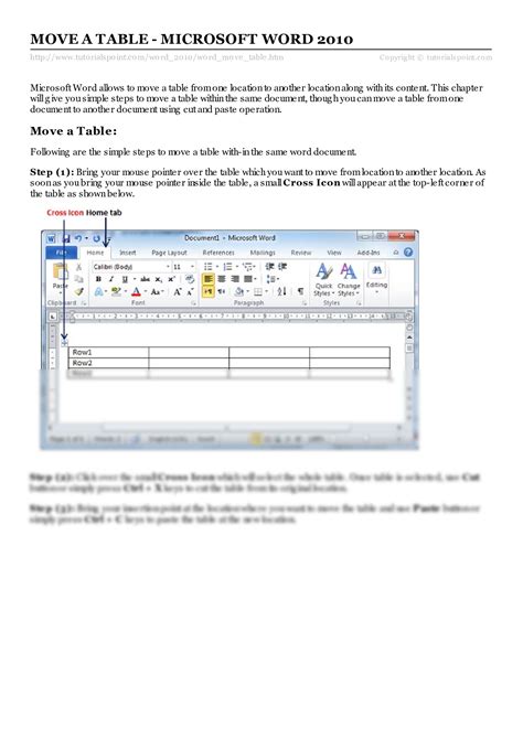 How To Move Table In Word To Next Page