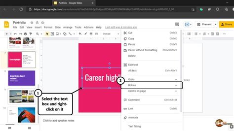 how to move text box forward in google slides
