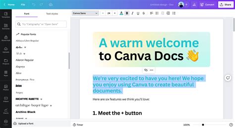 how to move things in canva doc