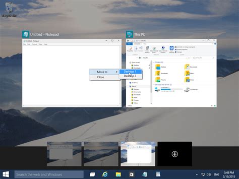 how to move to another desktop windows 10