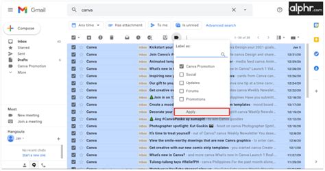 how to multi select emails in gmail