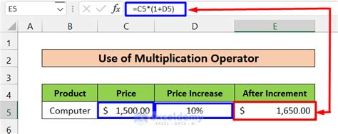 how to multiply percentages in excel formula
