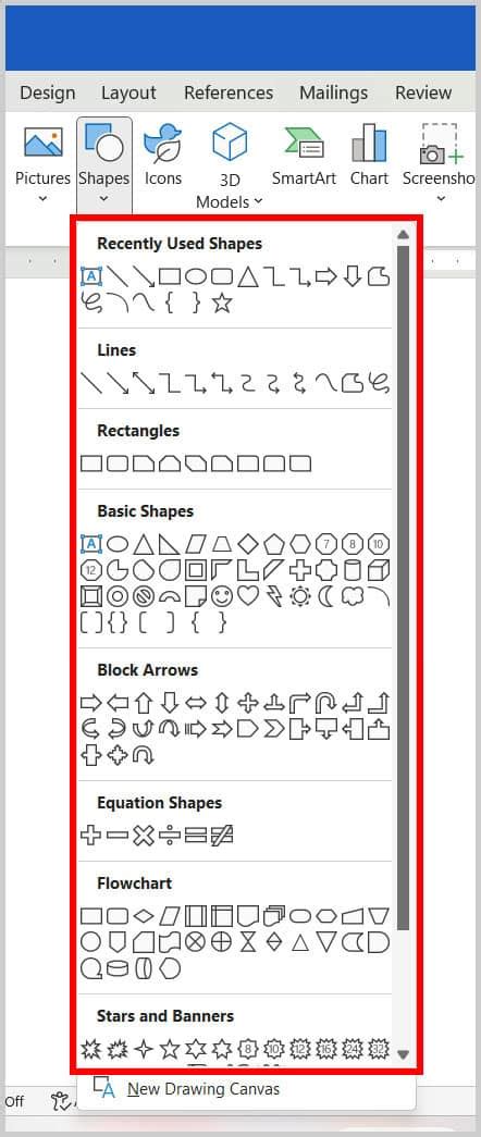 How To Name A Shape In Word