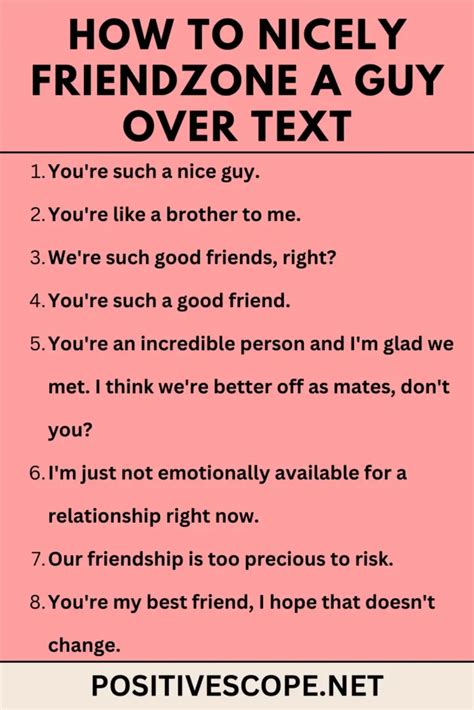 how to nicely friendzone a guy over text examples
