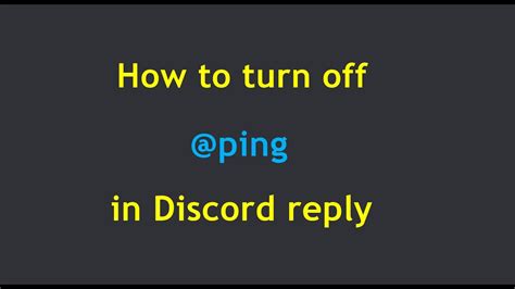 how to not ping on discord