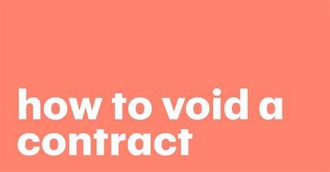 how to nullify a contract