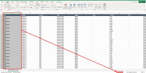 how to number all rows in excel