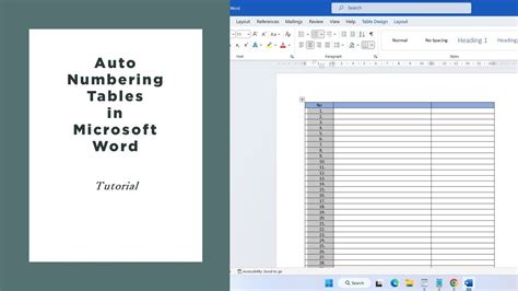 How To Number Tables In Word Automatically