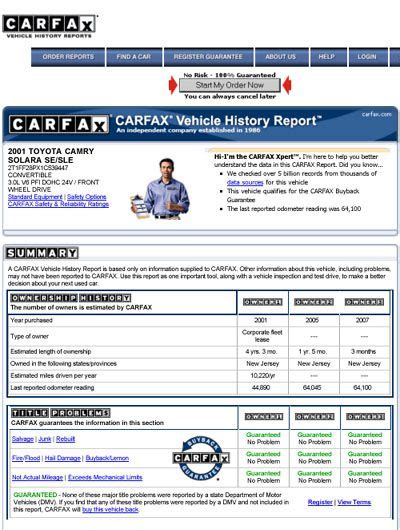how to obtain carfax report