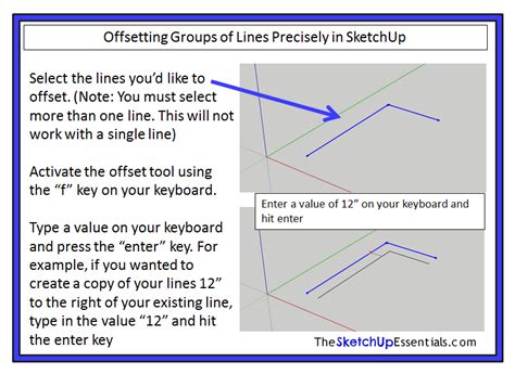 how to offset a line in sketchup