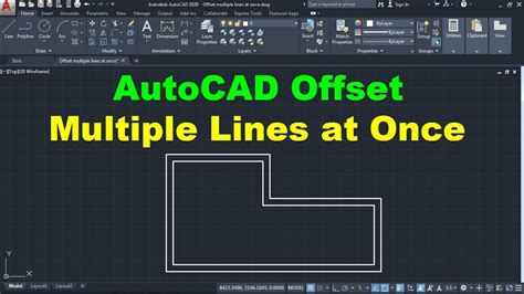 how to offset multiple objects at once in autocad