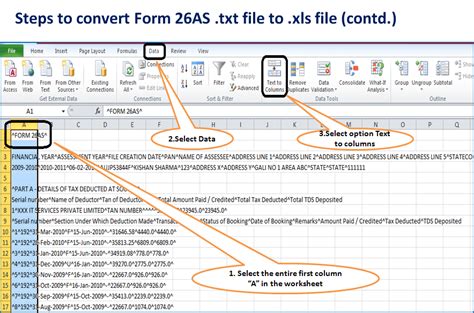 how to open 26as text file in excel