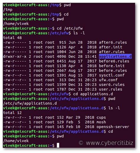 how to open a directory in linux