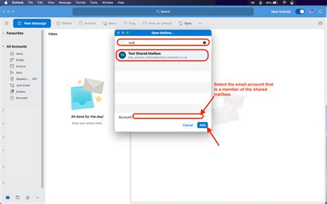 how to open a shared mailbox in apple mail
