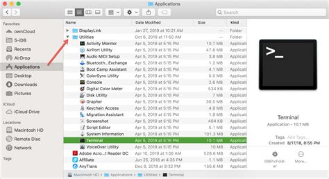 how to open a terminal window in a folder mac