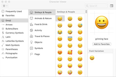 how to open character viewer on mac