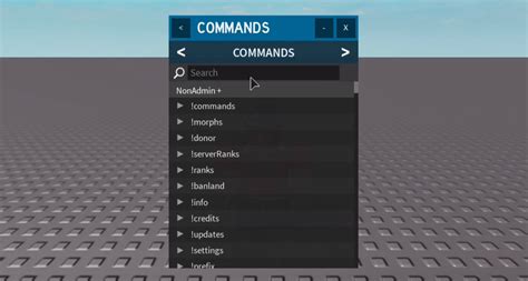 how to open command bar in roblox admin
