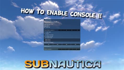 how to open console commands in subnautica ps5