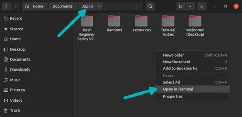 how to open current folder in terminal ubuntu