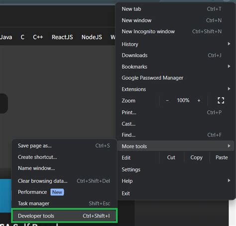 how to open developer tools in opera gx