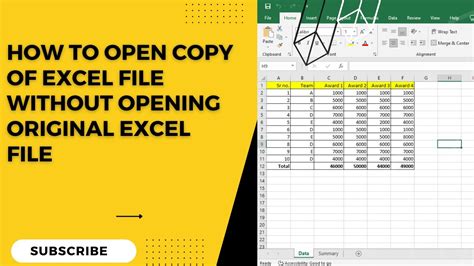 how to open excel file without mouse