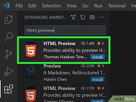 how to open html file in visual studio code