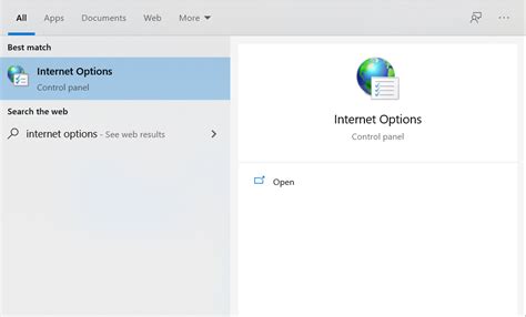 how to open internet options on edge