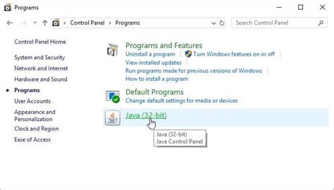 how to open java control panel as admin