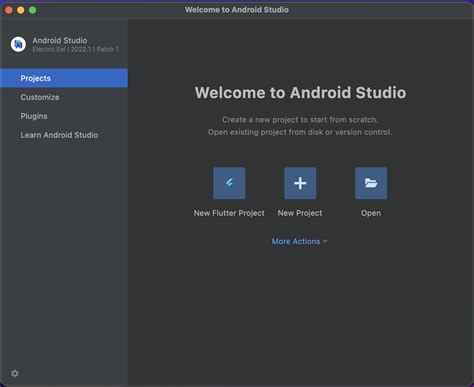 how to open new flutter project in android studio