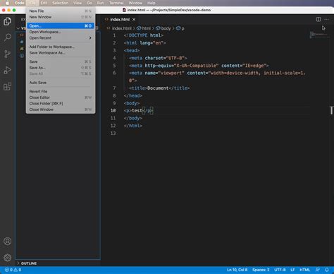 how to open new folder in vs code in mac