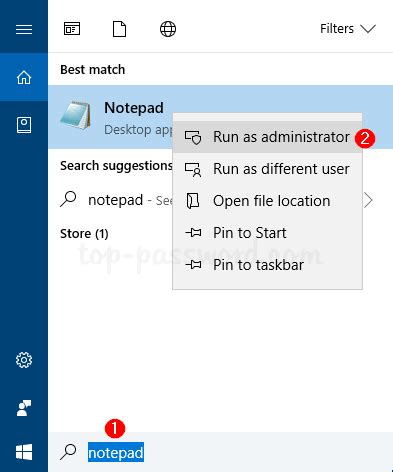how to open notepad as administrator windows 10