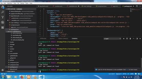 how to open npm terminal in visual studio code