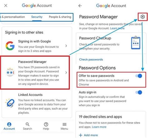 how to open password manager on android
