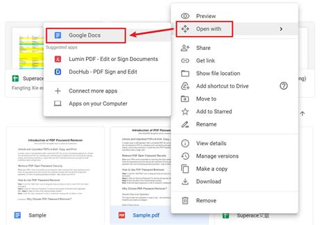 how to open pdf file into docs