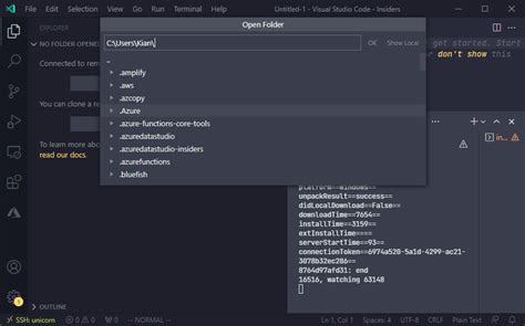how to open remote files in vscode